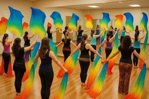 cours de danse orientale avec eventail